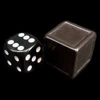 D&G Blank Opaque Dark Brown Indented 19mm D6 Dice