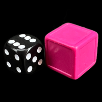 D&G Blank Opaque Dark Pink Indented 19mm D6 Dice