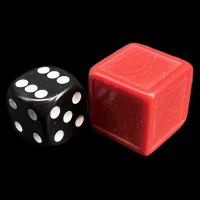 D&G Blank Opaque Dark Red Indented 19mm D6 Dice