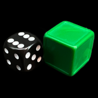 D&G Blank Opaque Dark Green Indented 19mm D6 Dice