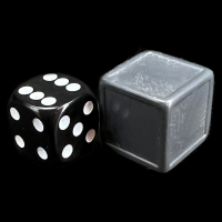 D&G Blank Opaque Graphite Grey Indented 19mm D6 Dice