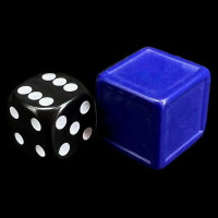 D&G Blank Opaque Indigo Indented 19mm D6 Dice