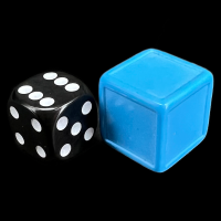 D&G Blank Opaque Light Blue Indented 19mm D6 Dice