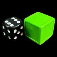 D&G Blank Opaque Emerald Green Indented 19mm D6 Dice