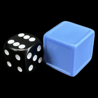 D&G Blank Opaque Pale Blue Indented 19mm D6 Dice