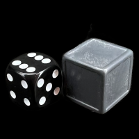 D&G Blank Opaque Silver Indented 19mm D6 Dice