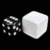 D&G Blank Opaque White Indented 19mm D6 Dice