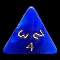 D&G Pearl Blue & Gold D4 Dice