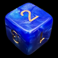 D&G Pearl Blue & Gold D6 Dice