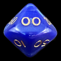 D&G Pearl Blue & Gold Percentile Dice