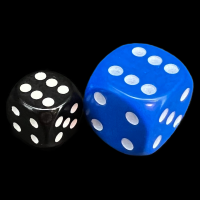 D&G Opaque Blue JUMBO 22mm D6 Spot Dice