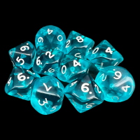 D&G Gem Aqua 10 x D10 Dice Set