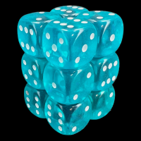 D&G Gem Aqua 12 x D6 Dice Set