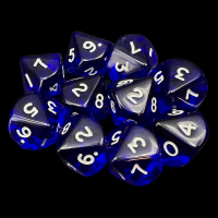 D&G Gem Blue 10 x D10 Dice Set