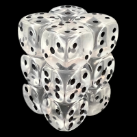 D&G Gem Clear 12 x D6 Dice Set