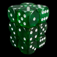 D&G Gem Green 12 x D6 Dice Set