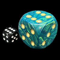 D&G Pearl Green & Gold MASSIVE 36mm D6 Spot Dice