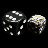 D&G Marble Black & White 12mm D6 Spot Dice