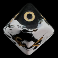 D&G Marble Black & White D10 Dice