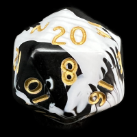 D&G Marble Black & White D20 Dice