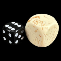 D&G Marble Blank Ivory JUMBO 22mm D6 Dice