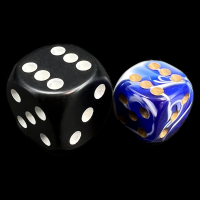 D&G Marble Blue & White 12mm D6 Spot Dice