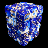 D&G Marble Blue & White 36 x D6 Dice Set