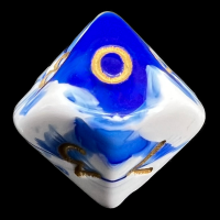 D&G Marble Blue & White D10 Dice