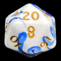 D&G Marble Blue & White D20 Dice