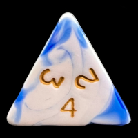 D&G Marble Blue & White D4 Dice