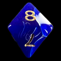 D&G Marble Blue & White D8 Dice