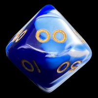 D&G Marble Blue & White Percentile Dice