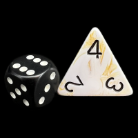 CLEARANCE D&G Marble Gold & Black JUMBO 34mm D4 Dice - OOP