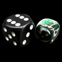 D&G Marble Green & White 12mm D6 Spot Dice
