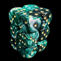 D&G Marble Green & White 12 x D6 Dice Set