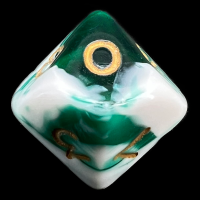 D&G Marble Green & White D10 Dice
