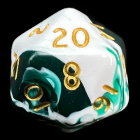 D&G Marble Green & White D20 Dice
