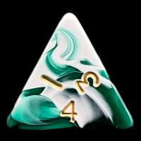 D&G Marble Green & White D4 Dice