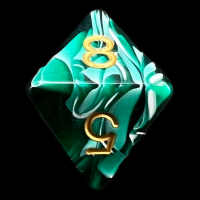 D&G Marble Green & White D8 Dice