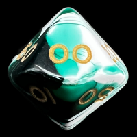 D&G Marble Green & White Percentile Dice