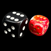 D&G Marble Red & White 12mm D6 Spot Dice