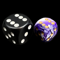 D&G Marble Purple & White 12mm D6 Spot Dice