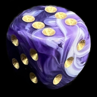 D&G Marble Purple & White 15mm D6 Spot Dice