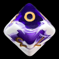 D&G Marble Purple & White D10 Dice