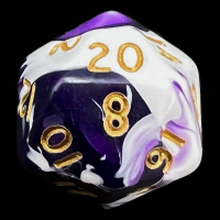 D&G Marble Purple & White D20 Dice
