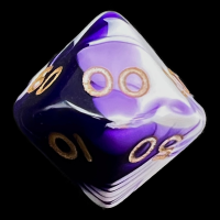 D&G Marble Purple & White Percentile Dice