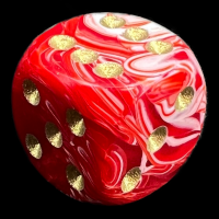 D&G Marble Red & White 15mm D6 Spot Dice