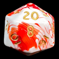 D&G Marble Red & White D20 Dice