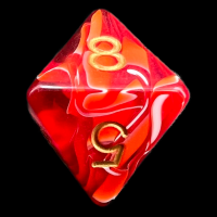 D&G Marble Red & White D8 Dice