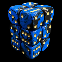 D&G Oblivion Blue & Black 12 x D6 Dice Set